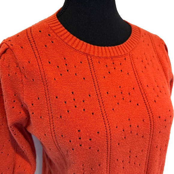 Merokeety Soft Chunky Knit Crewneck Sweater Size M Oversized Cozy Waffle Knit - Picture 2 of 5